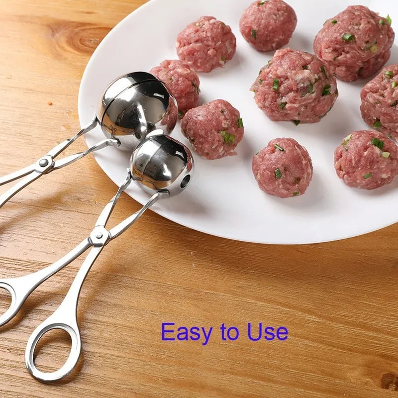 Meatball Maker Tool Clip Newbie Non Stick Stuffed Meat Ball Spoon Shaper Cooking Scoop Stainless Steel Kitchen Accessories