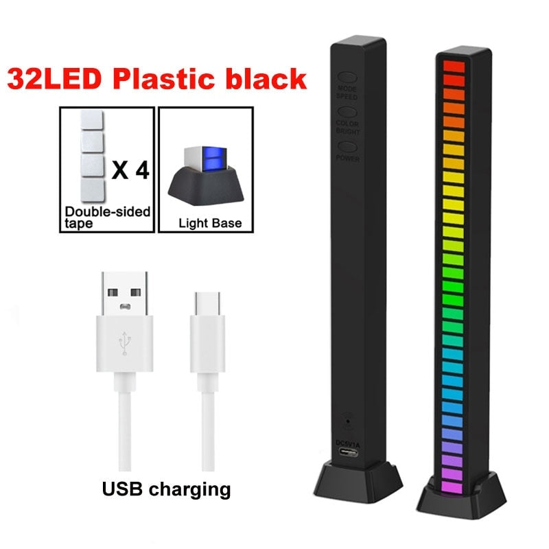 Free Flag smart RGB Symphony Sound Control LED Light Music Rhythm Ambient Pickup Lamp App Control For Compute Gaming Desktop Decor