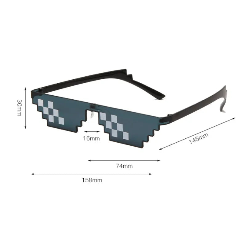 Mosaic Sunglasses For Mens Womens Pixel Black Retro Gamer Robot Sunglasses Cool Party Vintage Shades Eyewear