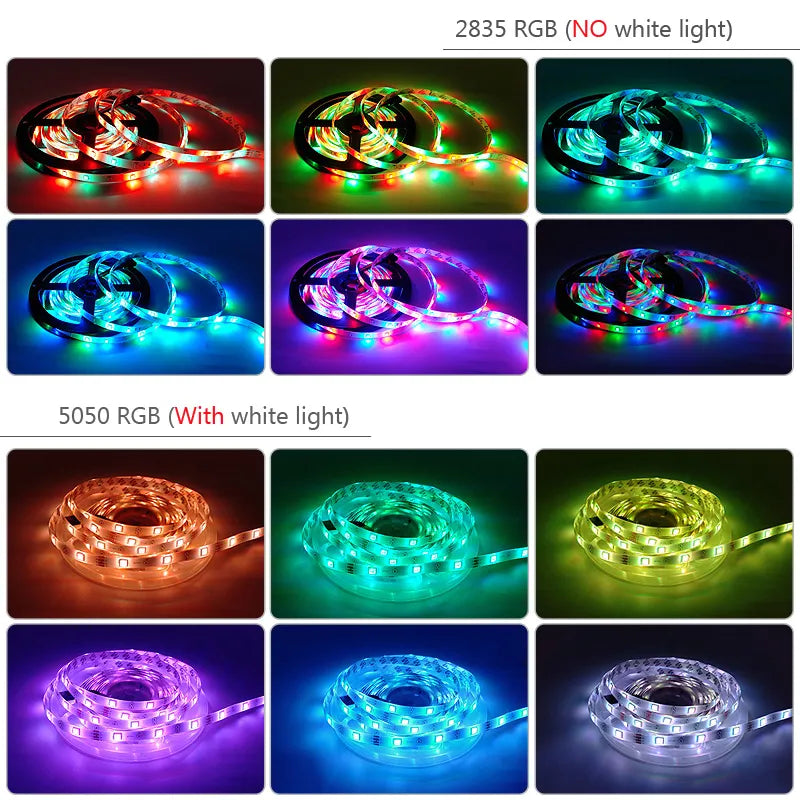 Free Flag USB Led Strips Light 1-30M Flexible RGB 5050 Lamp Tape Bluetooth Control DC 5V Led Diode Ribbon for TV Backlight Room Decoration