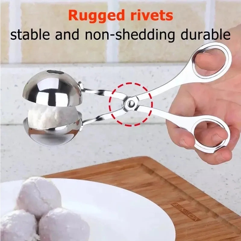 Meatball Maker Tool Clip Newbie Non Stick Stuffed Meat Ball Spoon Shaper Cooking Scoop Stainless Steel Kitchen Accessories