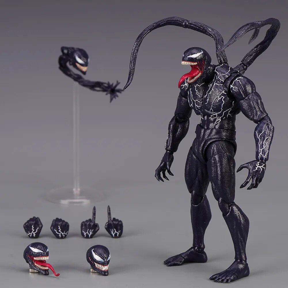 Venom SHF Spider Man Marvel legends Action Figure Joint Movable Toys Change Face Statue Model Doll Collectible kids for Toy Gift