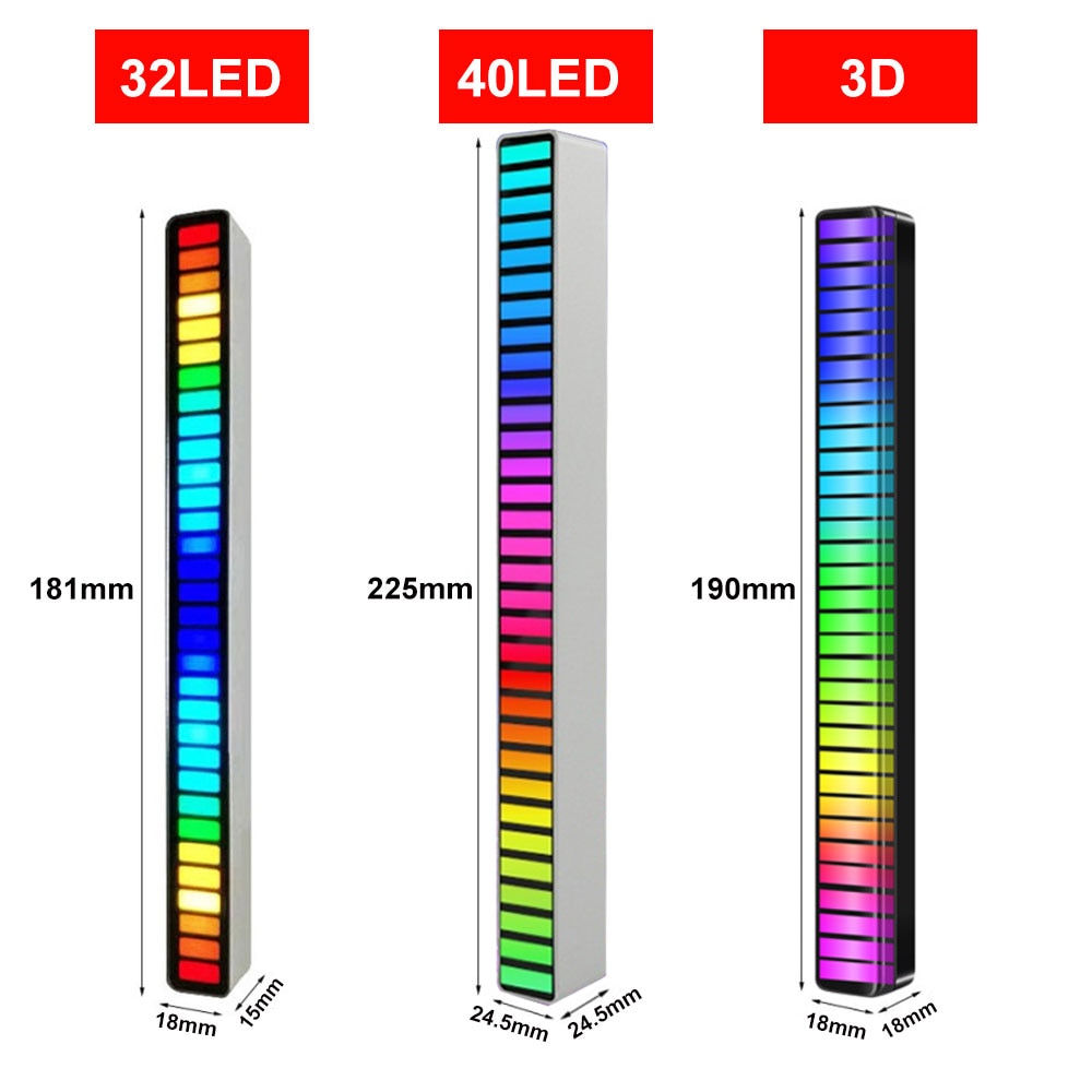 Free Flag smart RGB Symphony Sound Control LED Light Music Rhythm Ambient Pickup Lamp App Control For Compute Gaming Desktop Decor